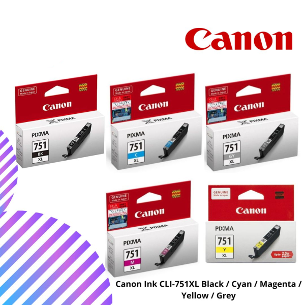 Canon Ink CLI-751XL Black / Cyan / Magenta / Yellow / Grey