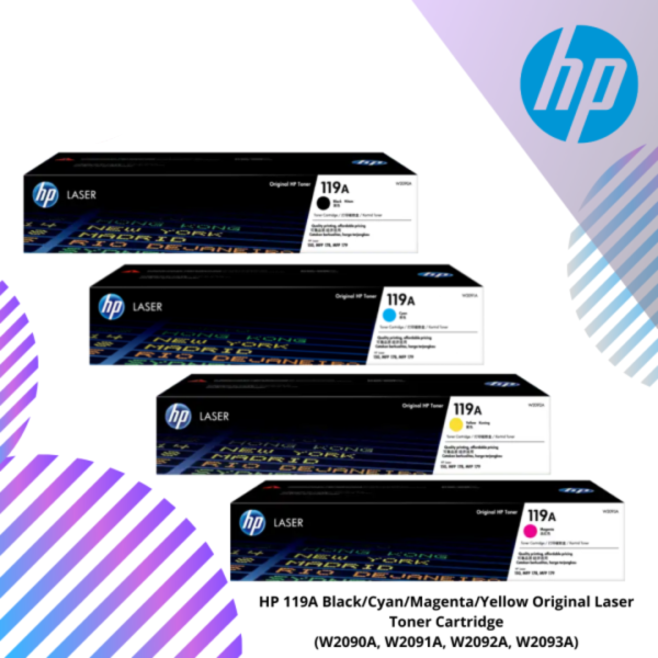 1-3.png HP 119A Black/Cyan/Magenta/Yellow Original Laser Toner Cartridge - (W2090A, W2091A, W2092A, W2093A)