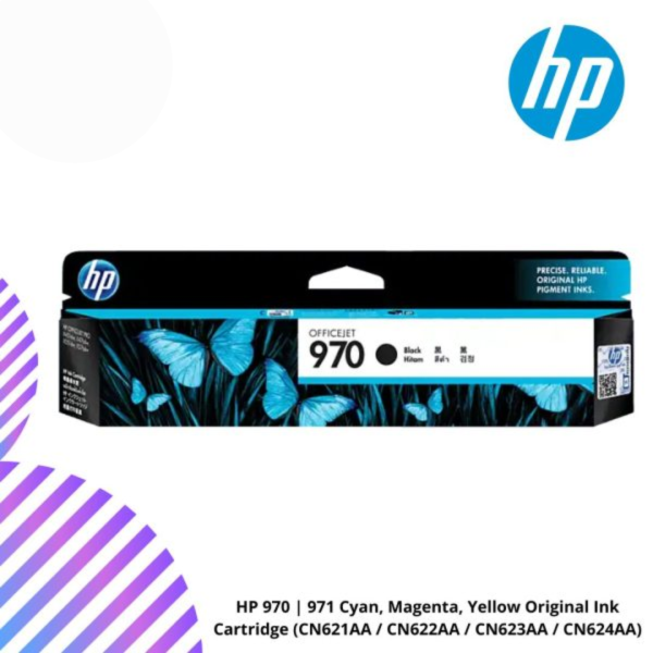 HP 970 | 971 Cyan, Magenta, Yellow Original Ink Cartridge (CN621AA / CN622AA / CN623AA / CN624AA)