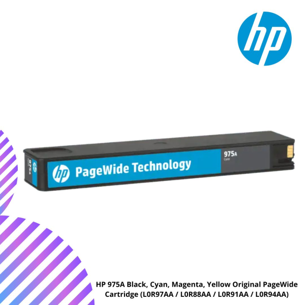 HP 975A Black, Cyan, Magenta, Yellow Original PageWide Cartridge (L0R97AA / L0R88AA / L0R91AA / L0R94AA)