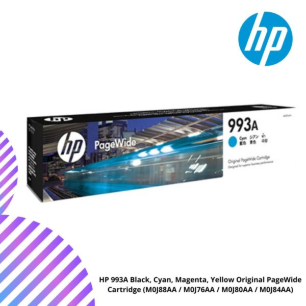 HP 993A Black, Cyan, Magenta, Yellow Original PageWide Cartridge (M0J88AA / M0J76AA / M0J80AA / M0J84AA)