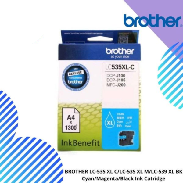 BROTHER LC-539 XL BK/LC-535 XL C/LC-535 XL M/LC-535 XL Y Cyan/Magenta/Black/Yellow Ink Cartridge
