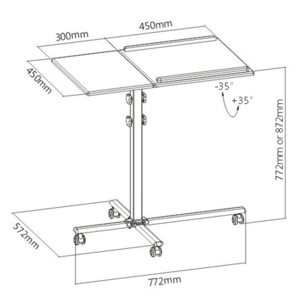 xr:d:DAEFlwmJryg:27937,j:648920165871579012,t:23090403 Brateck TS-2 Projector Laptop Trolley Cart Stand ( TS-2 )