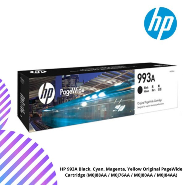 HP 993A Black, Cyan, Magenta, Yellow Original PageWide Cartridge (M0J88AA / M0J76AA / M0J80AA / M0J84AA)