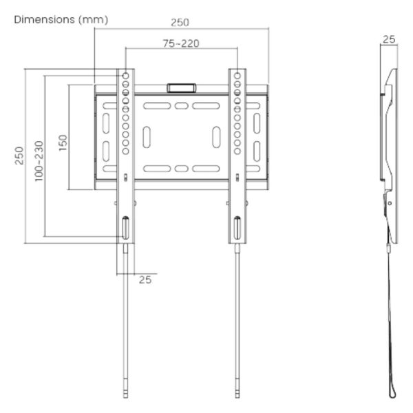 Brateck LP42-22F,Heavy-Duty Fixed TV Wall Mount (LP42-22F)