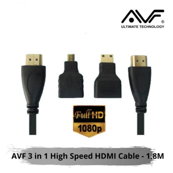 8211e8d7f5b5da2b228912aab95db015d74d_1698469074071-1024x1024-1.jpg AVF 3 in 1 High Speed HDMI Cable - 1.8M