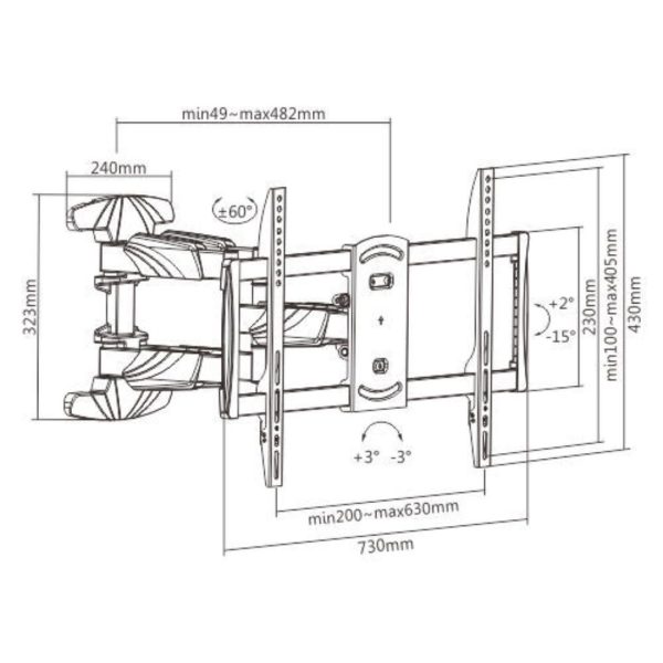 Brateck LPA50-466 37-70 inch Full-motion TV Wall Mount (LPA50-466)