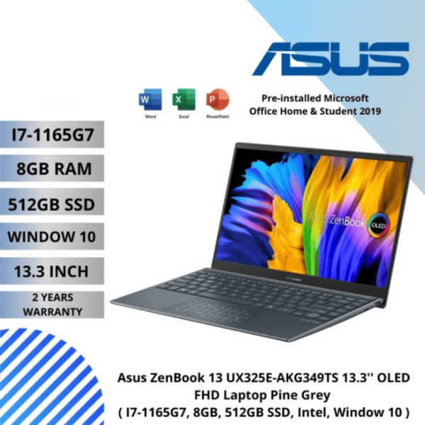 Asus ZenBook 13 UX325E-AKG349TS 13.3'' OLED FHD Laptop Pine Grey