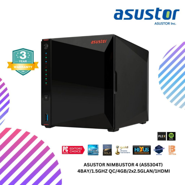 ASUSTOR NIMBUSTOR 4 (AS5304T) 4BAY/1.5GHZ QC/4GB/2x2.5GLAN/1HDMI (Copy)
