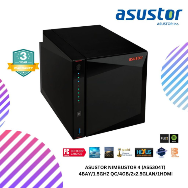 ASUSTOR NIMBUSTOR 4 (AS5304T) 4BAY/1.5GHZ QC/4GB/2x2.5GLAN/1HDMI (Copy)