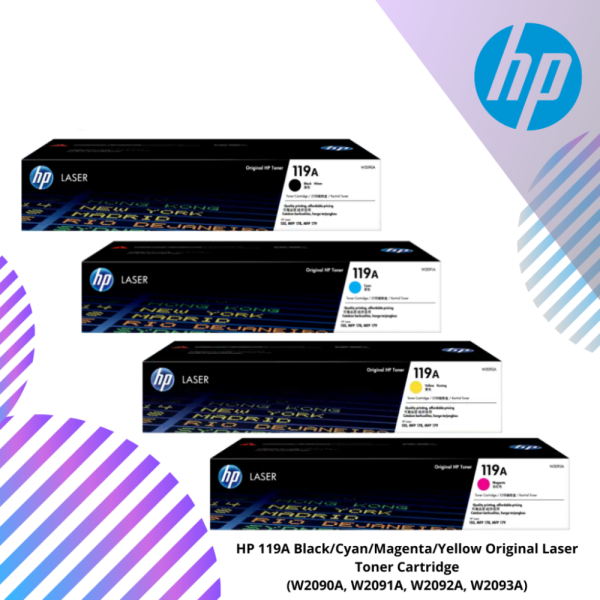 [FULL SET] HP 119A Original Laser Toner Black, Cyan, Magenta Yellow (W2090A, W2091A, W2092A, W2093A)