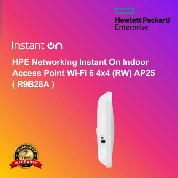 HPE Networking Instant On Indoor Access Point Wi‑Fi 6 4x4 (RW) AP25 ( R9B28A )