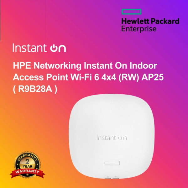 HPE Networking Instant On Indoor Access Point Wi‑Fi 6 4x4 (RW) AP25 ( R9B28A )