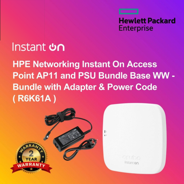 HPE Networking Instant On Access Point AP11 and PSU Bundle Base WW - Bundle with Adapter & Power Code ( R6K61A )