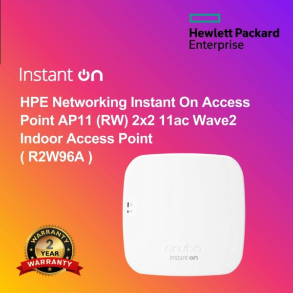 HPE Networking Instant On Access Point AP11 (RW) 2x2 11ac Wave2 Indoor Access Point ( R2W96A )