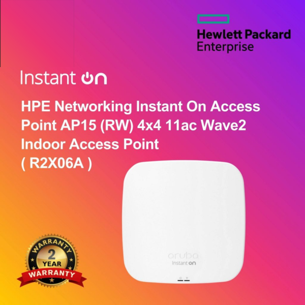 HPE Networking Instant On Access Point AP15 (RW) 4x4 11ac Wave2 Indoor Access Point ( R2X06A )