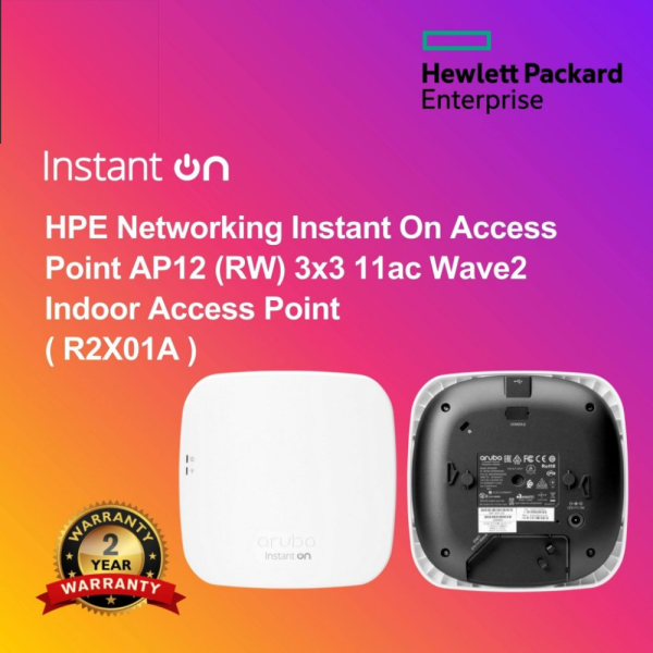 HPE Networking Instant On Access Point AP12 (RW) 3x3 11ac Wave2 Indoor Access Point ( R2X01A )