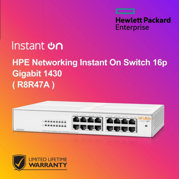 HPE Networking Instant On Switch 16p Gigabit 1430 ( R8R47A )