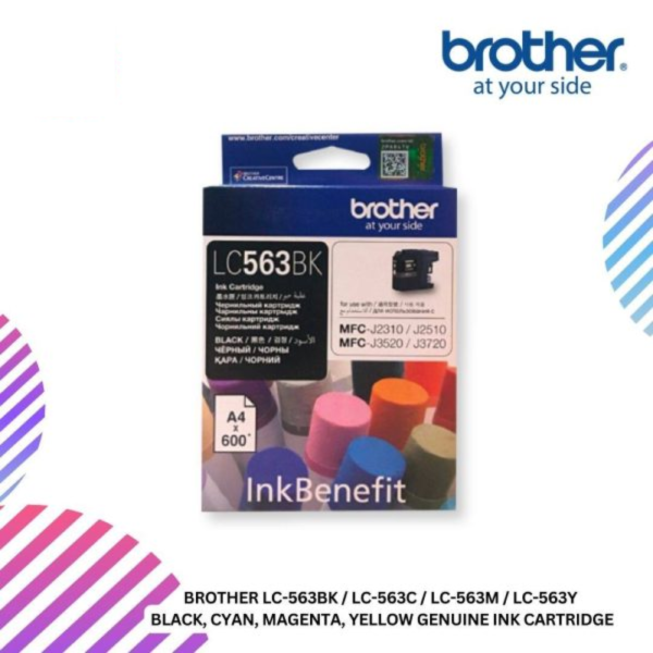 Brother LC-563BK / LC-563C / LC-563M / LC-563Y  Black, Cyan, Magenta, Yellow Genuine Ink Cartridge