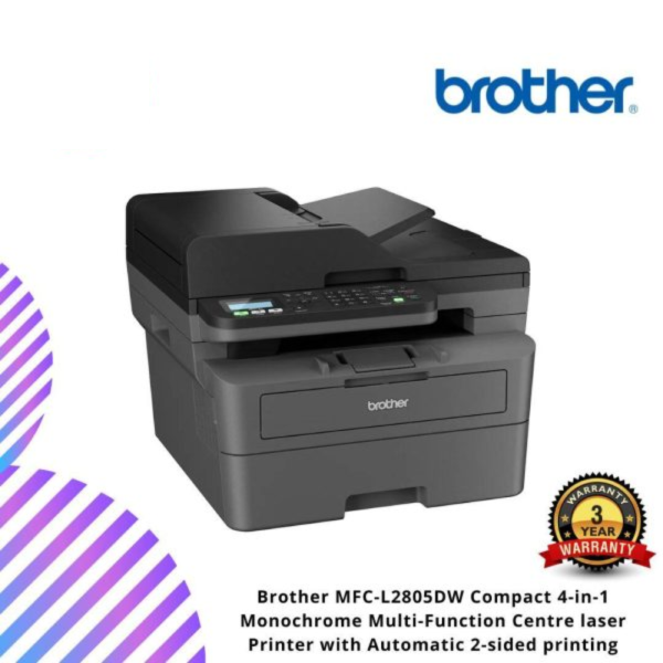 Brother MFC-L2805DW Compact 4-in-1 Monochrome Multi-Function Centre laser Printer with Automatic 2-sided printing