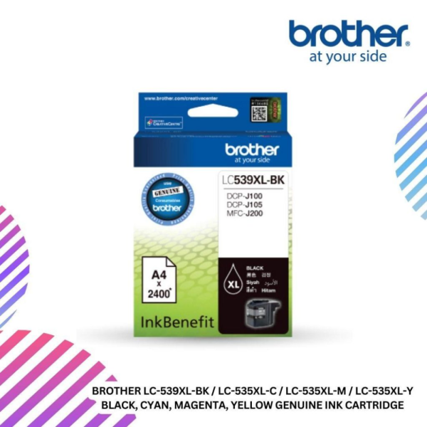 Brother LC-539XL-BK / LC-535XL-C / LC-535XL-M / LC-535XL-Y Black, Cyan, Magenta, Yellow Genuine Ink Cartridge