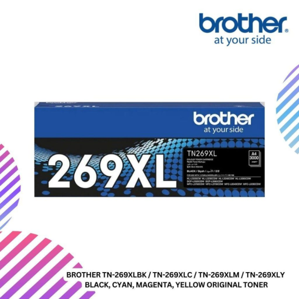 BROTHER TN-269XLBK / TN-269XLC / TN-269XLM / TN-269XLY  Black, Cyan, Magenta, Yellow Original Toner
