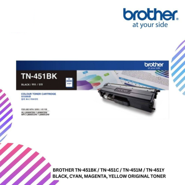 BROTHER TN-451BK / TN-451C / TN-451M / TN-451Y  Black, Cyan, Magenta, Yellow Original Toner
