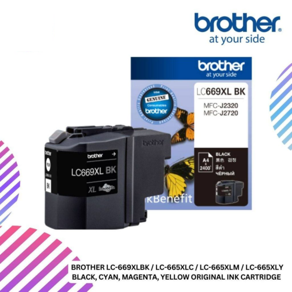 BROTHER LC-669XLBK / LC-665XLC / LC-665XLM / LC-665XLY Black, Cyan, Magenta, Yellow Original Ink Cartridge