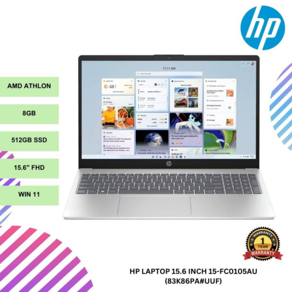 Copy-of-online-img-2024-12-05T114218.637.png HP Laptop 15.6 inch 15-fc0105AU AMD Athlon / 8gb ram / 512GB SSD / Win 11 (83k86pa#uuf)