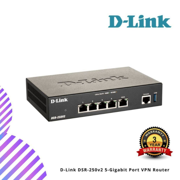 D-Link DSR-250v2 5-Gigabit Port VPN Router