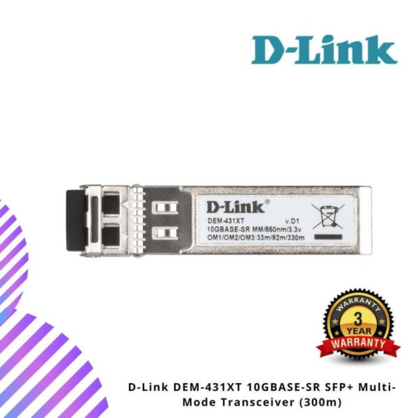 D-Link DEM-431XT 10GBASE-SR SFP+ Multi-Mode Transceiver (300m)