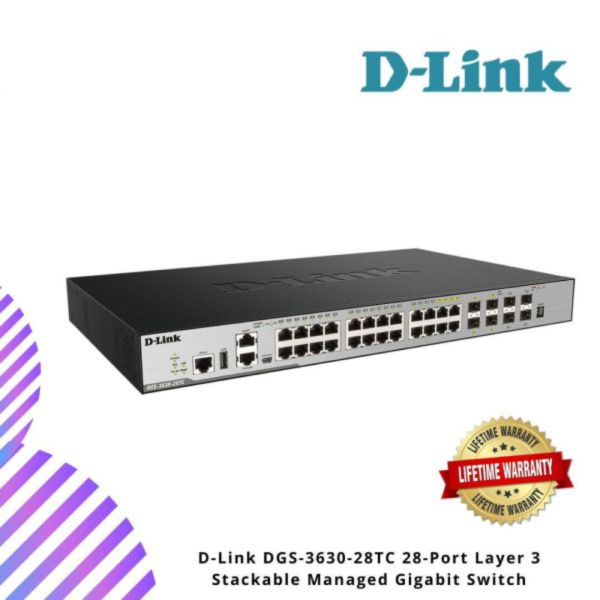 D-Link DGS-3630-28TC 28-Port Layer 3 Stackable Managed Gigabit Switch