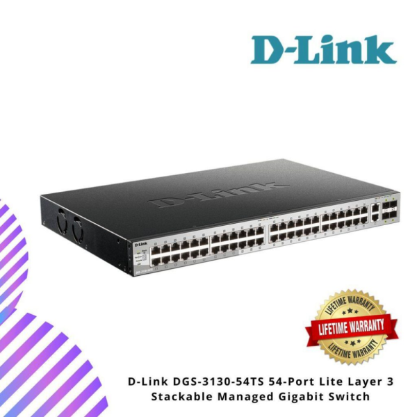 D-Link DGS-3130-54TS 54-Port Lite Layer 3 Stackable Managed Gigabit Switch