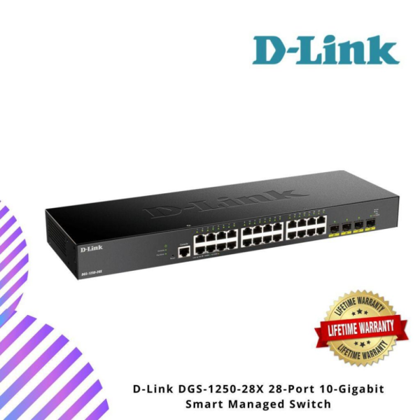 D-Link DGS-1250-28X 28-Port 10-Gigabit Smart Managed Switch