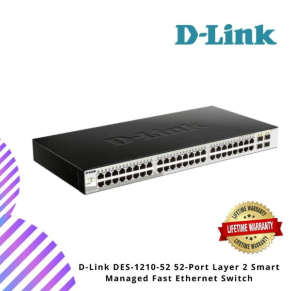 D-Link DES-1210-52 52-Port Layer 2 Smart Managed Fast Ethernet Switch