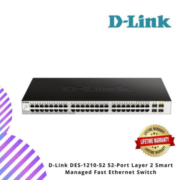D-Link DES-1210-52 52-Port Layer 2 Smart Managed Fast Ethernet Switch