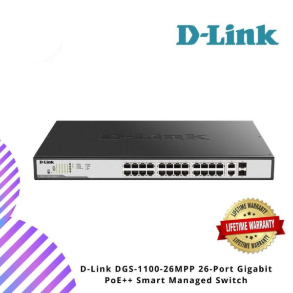 D-Link DGS-1100-26MPP 26-Port Gigabit PoE++ Smart Managed Switch