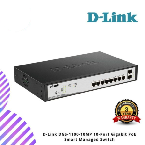 D-Link DGS-1100-10MP 10-Port Gigabit PoE Smart Managed Switch