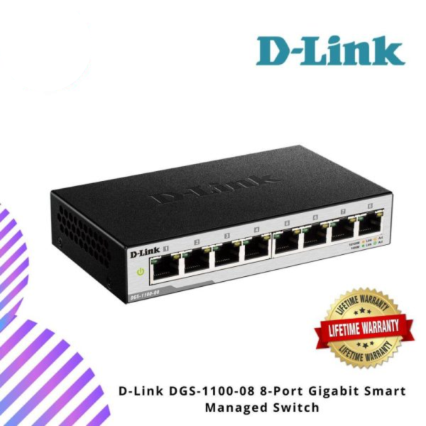 D-Link DGS-1100-08 8-Port Gigabit Smart Managed Switch