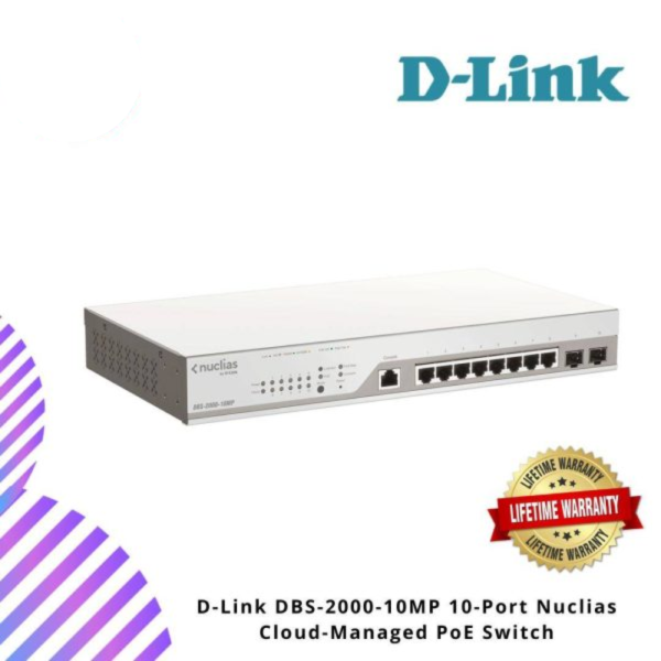D-Link DBS-2000-10MP 10-Port Nuclias Cloud-Managed PoE Switch