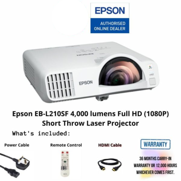 Epson EB-L210SF 4,000 lumens Full HD (1080P) Short Throw Laser Projector