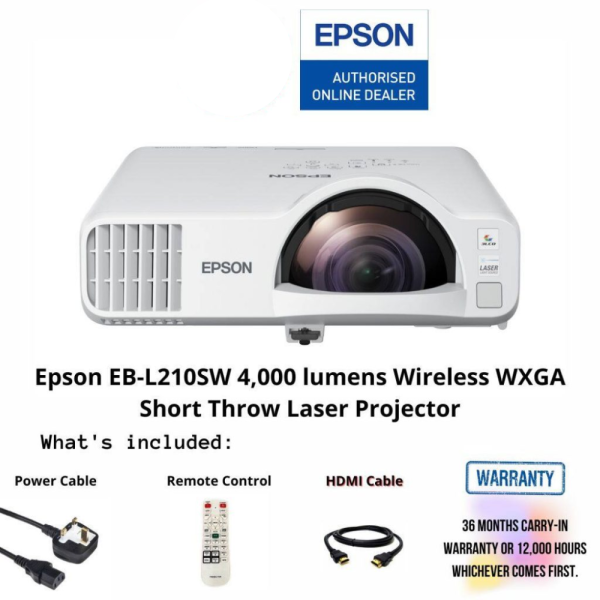 Epson EB-L210SW 4,000 lumens Wireless WXGA Short Throw Laser Projector