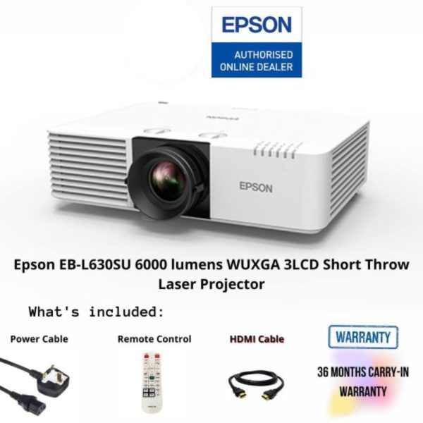 Epson EB-L630SU 6000 lumens WUXGA 3LCD Short Throw Laser Projector