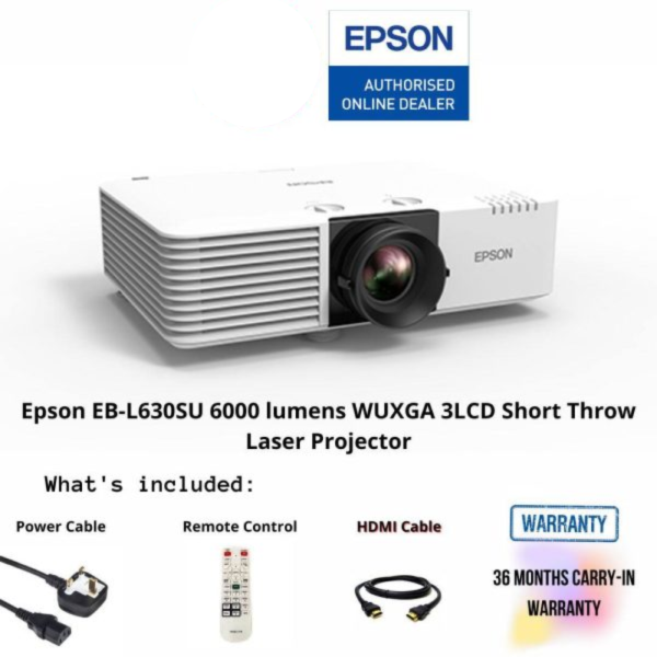 Epson EB-L630SU 6000 lumens WUXGA 3LCD Short Throw Laser Projector