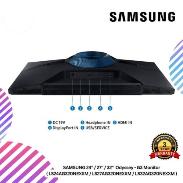 SAMSUNG 24" / 27" / 32"  Odyssey - G3 Monitor ( LS24AG320NEXXM / LS27AG320NEXXM / LS32AG320NEXXM )