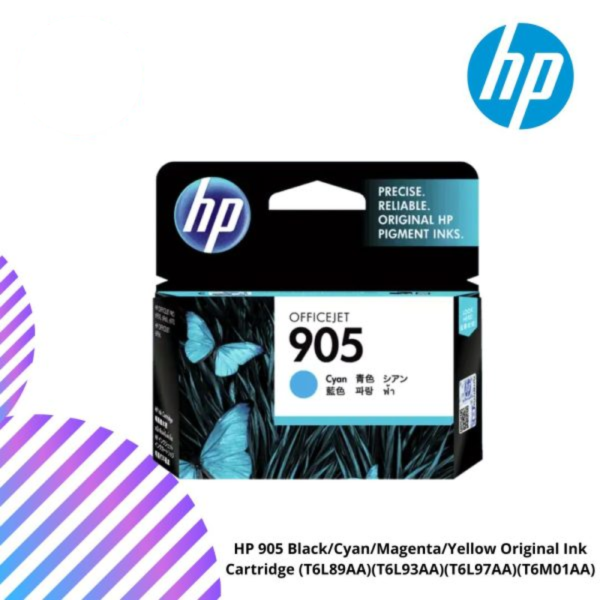 HP 905 Black/Cyan/Magenta/Yellow Original Ink Cartridge (T6L89AA)(T6L93AA)(T6L97AA)(T6M01AA)