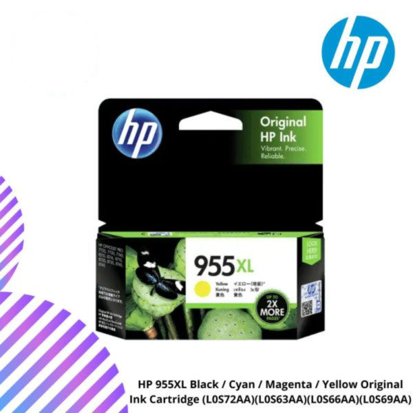 HP 955XL Black / Cyan / Magenta / Yellow Original Ink Cartridge (L0S72AA)(L0S63AA)(L0S66AA)(L0S69AA)