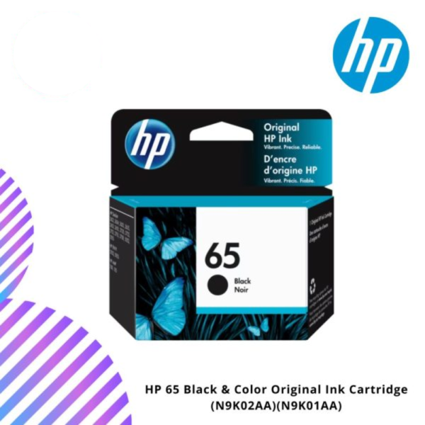 HP 65 Black & Color Original Ink Cartridge (N9K02AA)(N9K01AA)