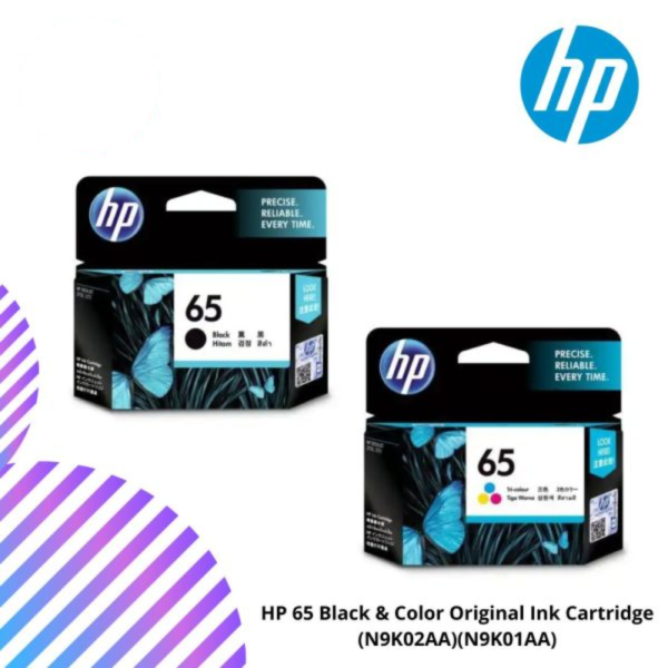 HP 65 Black & Color Original Ink Cartridge (N9K02AA)(N9K01AA)