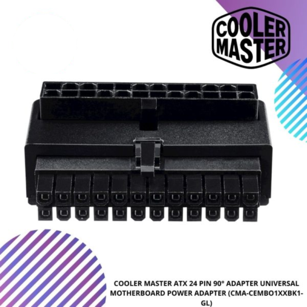 COOLER MASTER ATX 24 PIN 90° ADAPTER UNIVERSAL MOTHERBOARD POWER ADAPTER (CMA-CEMBO1XXBK1-GL)